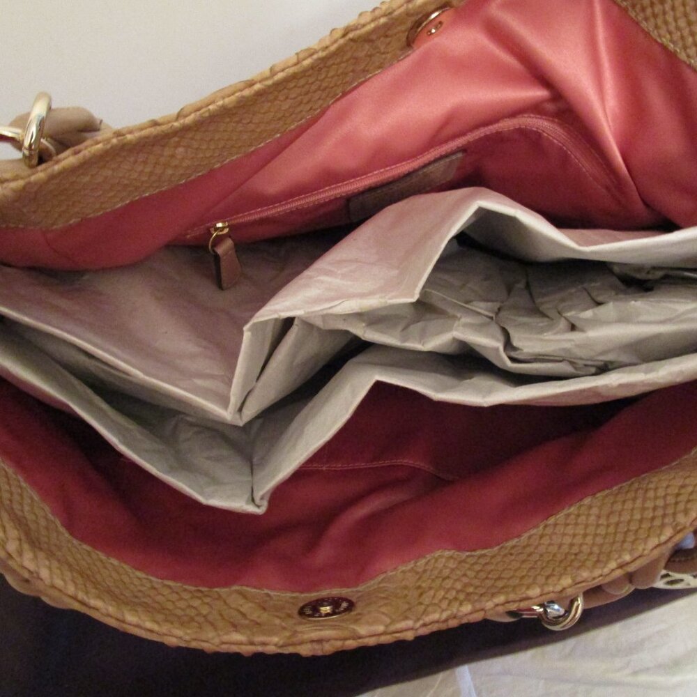 Coach Kristin Tan Python-Embossed Pocket Tote - image 11